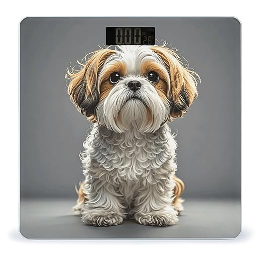 Shih Tzu Dogs Weight Scale Large Digital Bathroom Scales with Bright LED Display Non Slip Digital Scale and Step On Fashion Weighing Machine for Body