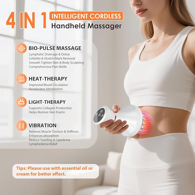 Body Sculpting Machine Lymphatic Drainage Massager &amp Anti Cellulite Massage Tool Helps Reduce Stretch Marks &amp Cellulite Targeted Relief for Sciatica Nerve Hip Joint &amp Muscle and Lowe