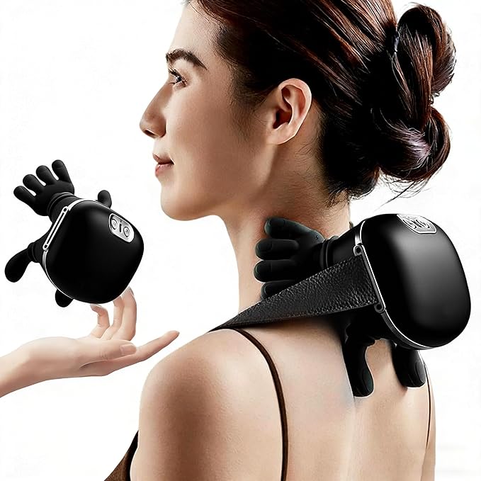 Neck Massager with Heat Electric Shoulder &amp Cervical Massage for Pain Relief deep Tissue Massage Heated for Neck Back Shoulder-2026 Black