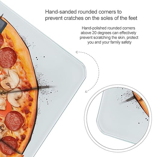 I Love Pizza Smart Scale for Body Weight Accurate Bathroom Scale with LED Display Digital Weight Scales Weighing Machine High Precision Scales for Bath Home