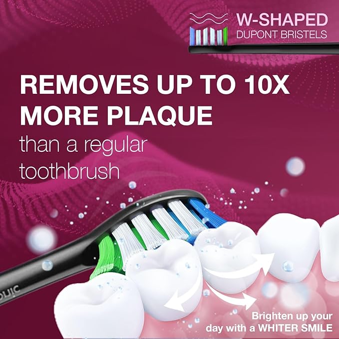 Wagner Stern The Ruby Red Edition ultrasonic whitening Electric Toothbrush Features Five Brushing Modes Eight Soft Brush Heads and a Premium Travel case.