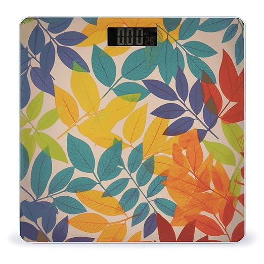Multicolor Leaves Scale for Body Weight Digital Bathroom Scale Accurate Smart Weight Scales with Large Display Weighing Machine High Precision Scales