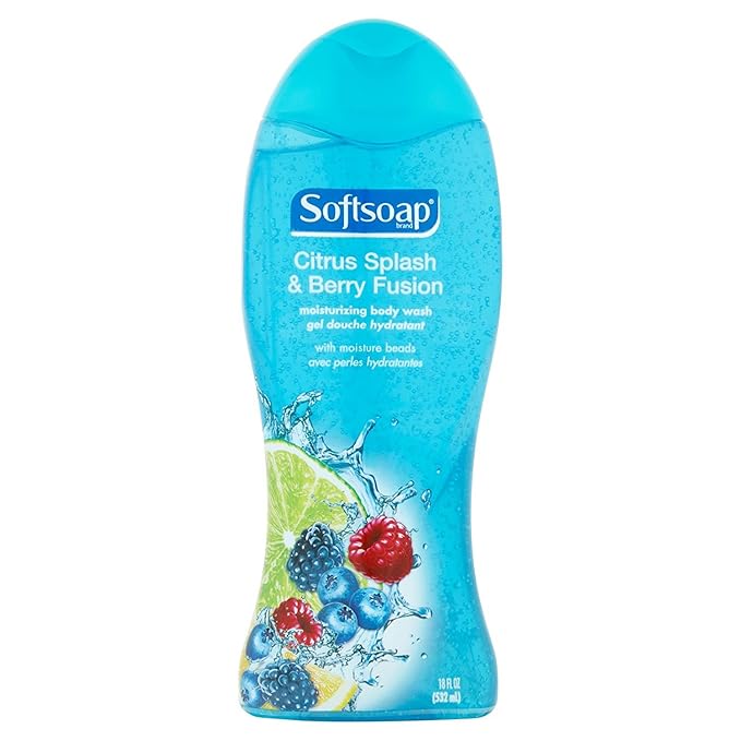 Softsoap Moisturizing Body Wash - Citrus Splash &amp Berry Fusion - Net Wt. 18 FL OZ (532 mL) Per Bottle - Pack of 3 Bottles