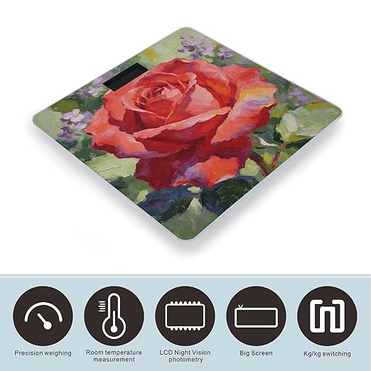 Fei Mei and Zi Xing Scale for Body Weight Accurate Digital Bathroom Scale Toughened Glass High Precision Scales Smart Weight Scales with Large LCD Backlight Display Weighing Machine