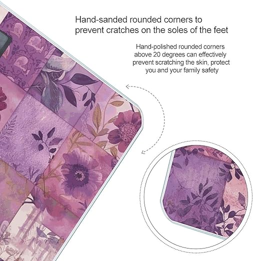 Purple Flowers Collage Scale for Body Weight Anti-Slip Digital Bathroom Scale Sturdy Toughened Glass Weighing Scales High Precision Safe Rounded Corners Smart Scales