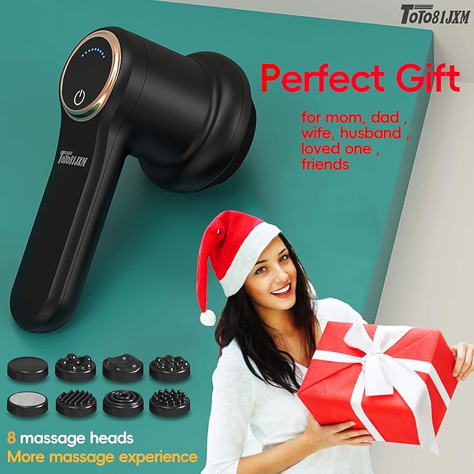 Handheld Cellulite Massager Body Sculpting Machine Lymphatic Drainage Device Lipo Massage Roller for Stomach Belly Butt Arms Legs Vibrating Massage Home Use Cordless &amp Mini (Black)