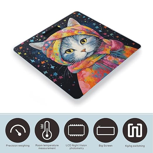 Wearing A Headscarf Scale for Body Weight Accurate Digital Bathroom Scale Toughened Glass High Precision Scales Smart Weight Scales with Large LCD Backlight Display Weighing Machine
