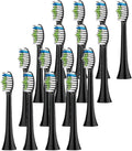 16pcs Toothbrush Heads Replacement Brush Compatible for Easy Clean(16pcs Black)