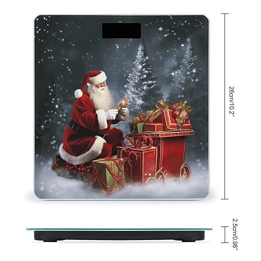 Merry Christmas Santa's Gift Bathroom Scale for Body Weight 400 Lb Weight Scale with High Precision Sensors Tempered Glass Highly Accurate Digital Weighing Machine for People