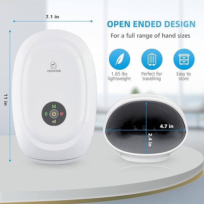 COMFIER Hand Massager with Heat and Compression Cordless Hand Massager for Arthritis and Carpal Tunnel Gifts for Mom Dads Women and Men