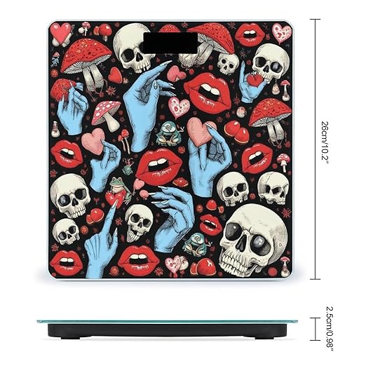 Women's Digital Bathroom Weighing Scale Automatic Switch Energy Saving Scale Smart Scale for Body Weight Halloween Goth Skull Mushroom Vampire Magic Witch Witchcraft