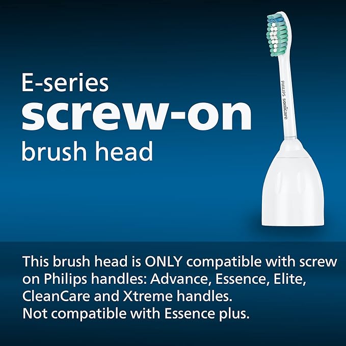 Philips Sonicare Genuine E-Series Replacement Toothbrush Heads 3 Brush Heads White HX7023/64