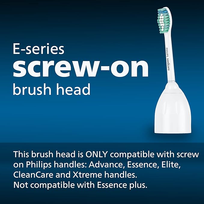 Philips Sonicare Genuine E-Series Replacement Toothbrush Heads 2 Brush Heads White HX7022/66