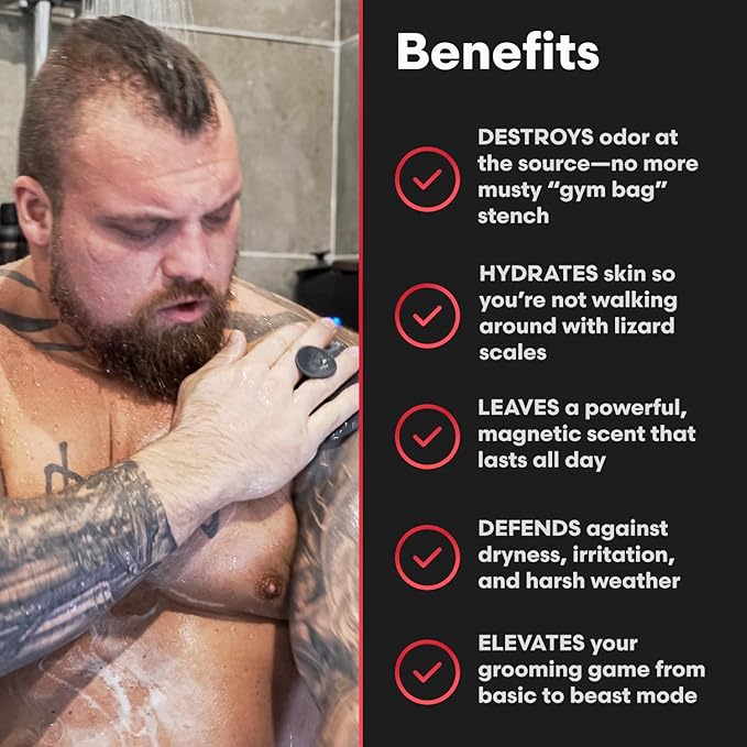The Beard Struggle Eddie Hall Beast Line Body Wash – Ragnarok Rising Cologne-Grade Scent – Deep Cleanse Without Dryness – Paraben-Free Vegan-Friendly 8 fl oz