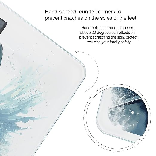 Shark in The Sea Bathroom Scale Large LCD Backlight Display Digital Scale Rounded Corners Body Scales Automatic Power On/Off Bathroom Scales for Home Bedrooms