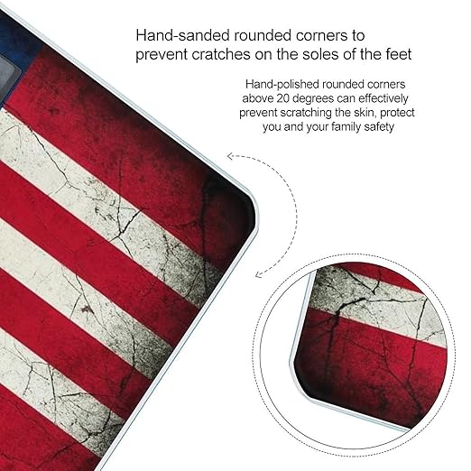 Automatic Switch Digital Bathroom Weighing Scale Smart Scale for Body Weight Grunge USA Flag