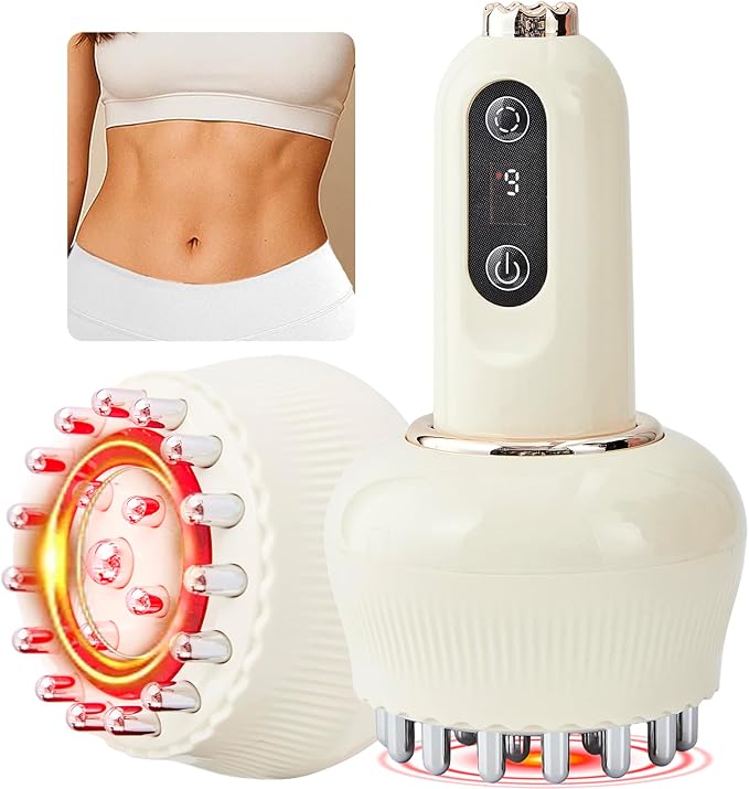Lymphatic Drainage Massager &amp Anti Cellulite Massage Tool Helps Reduce Stretch Marks &amp Cellulite for Legs Arms &amp Belly Body Sculpting Machine with Microcurrent Light Heat &amp Vibra