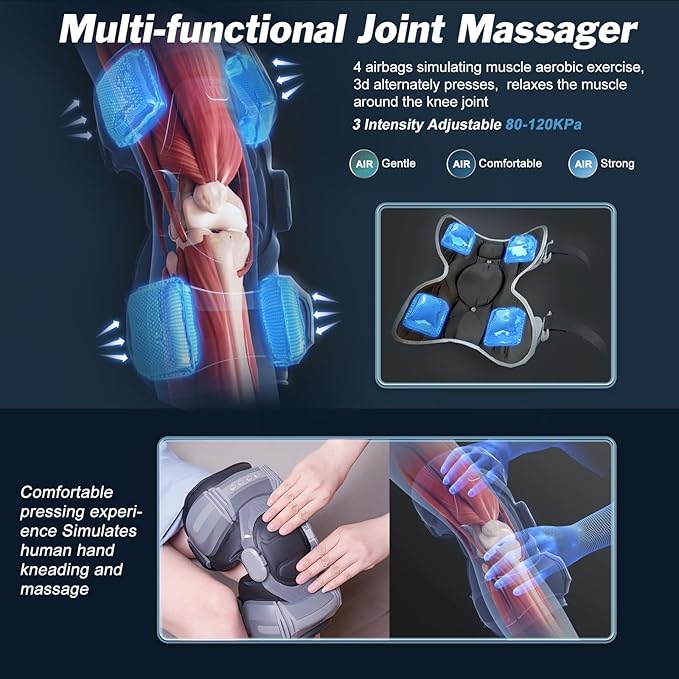 ALPHAY 3-in-1 Massager with Airbags Heat &amp Vibration for Shoulder Elbow &amp Knee Pain Relief