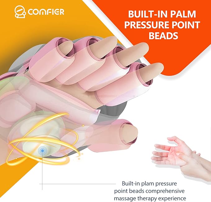 COMFIER Wireless Hand Massager with Heat &amp CompressionHand Massager for Arthritis and Carpal Tunnel3 Levels Compression &amp HeatingRechargeableChristmas Gifts for WomenMenMom