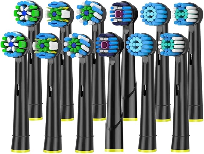 4-12Pack Replacement Toothbrush Heads Compatible For BraunCompatible For Oral B 7000/Pro 1000/9600/ 5000/3000/8000 Electric Toothbrus(Variety Pack-12pcs)