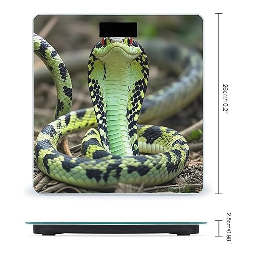 Cobra Snake Bathroom Scale for Body Weight Bathroom Weighing Scales with Back Lit LED Display Sturdy Tempered Glass Body Weight Bathroom Scale 400lb Weighing