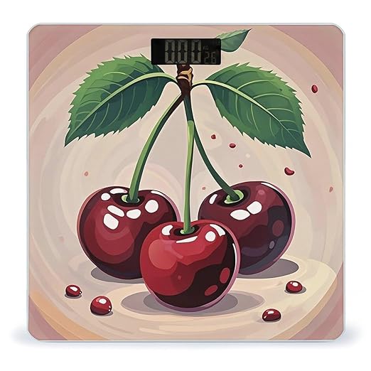 Cherry Fruit Scale for Body Weight Digital Bathroom Scale Toughened Glass High Precision Scales for Body Weight with Large LCD Backlight Display Weight Scales