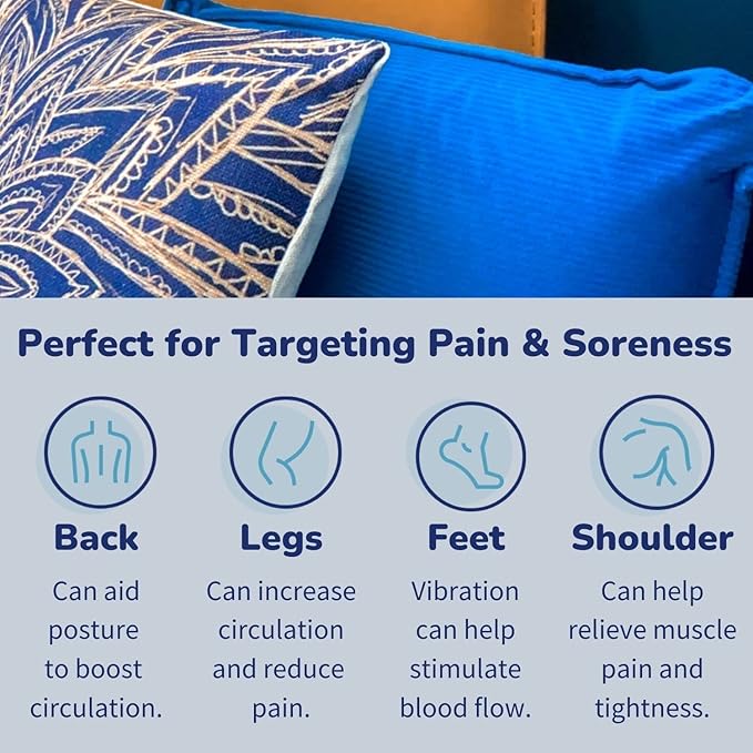 Mymassagepillow- Pressure Activated Massage Pillow for Back Neck Feet &amp More - Stylish &amp Durable Neck and Back Massager &amp Sciatica Pillow - 13in x 13in - Machine Washable Cover (Bird On