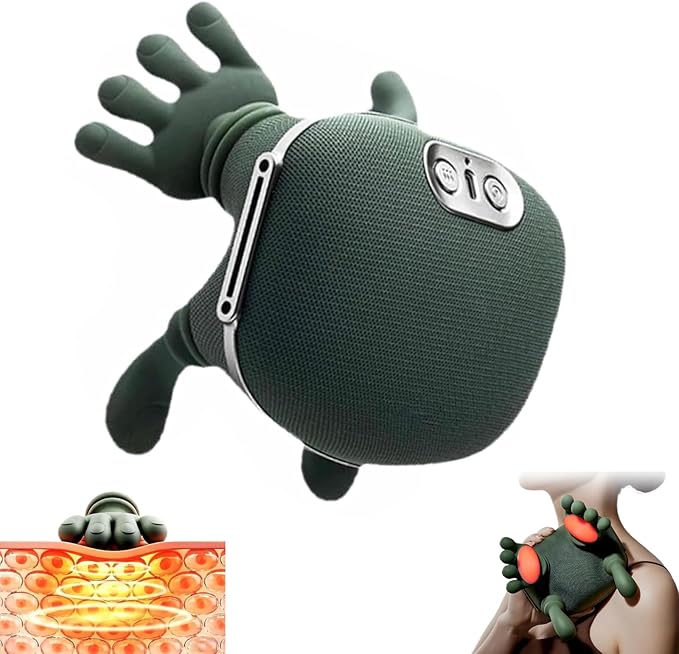 Neck Massager with Heat 4D Deep Tissue Shiatsu Neck Massage Machine for Pain Relief Electric Cervical Shoulder &amp Back Massager with Simulated Human Hand Kneading Muscle Relaxation (Green)