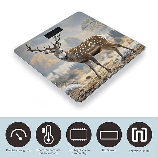 Deer Pattern Scale for Body Weight Digital Bathroom Scale Accurate Smart Weight Scales with Large Display Weighing Machine High Precision Scales
