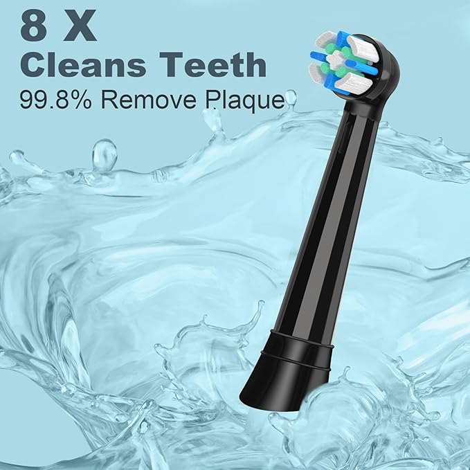 12 PCS Replacement Heads Compatible with Oral B IO 2/3/4/5/6/7/8/9/10/Deep Clean Series Electric Toothbrush Medium Softness Brush Heads Compatible with Oral B IO for Teeth and Gums Care (Black)