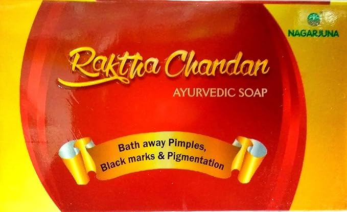NAGARJUNA Raktha Chandan Ayurvedic Soap Sandalwood 75 g Pack of 12