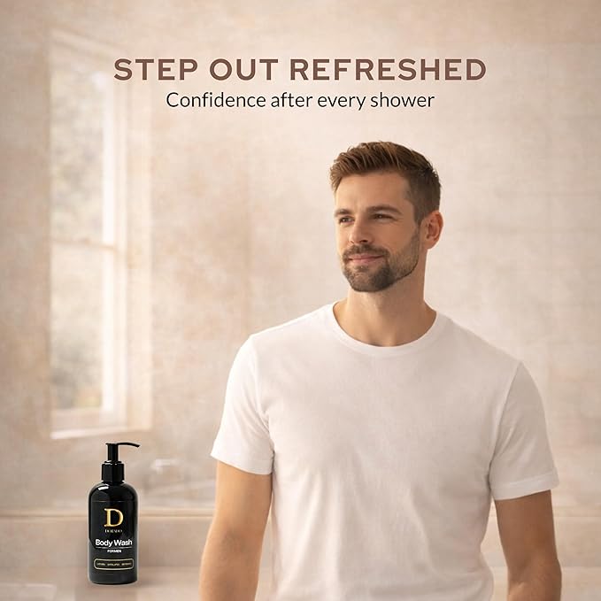 Body Wash Men Facial Exfoliant – Refreshing Gel With Musk Scent Ideal for All Skin Types 8oz – Gently Cleanses Revitalizes and Leaves Skin Feeling Smooth and Renewed for Everyday Use