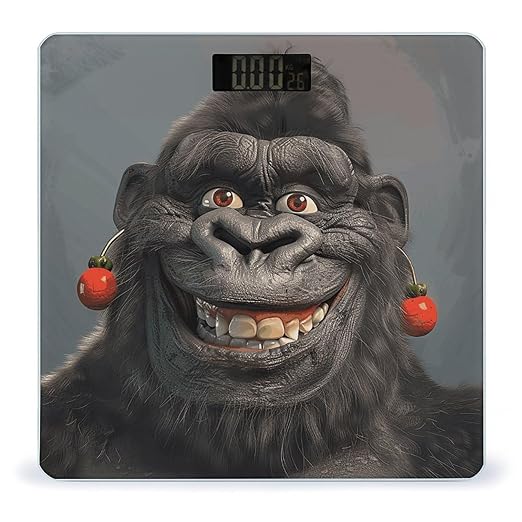 Smiling Gorilla Photo Smart Scale for Body Weight Accurate Bathroom Scale with LED Display Digital Weight Scales Weighing Machine High Precision Scales for Bath Home