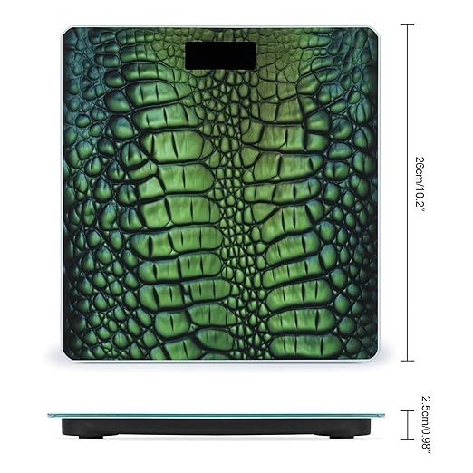 Alligator Skin Bathroom Scale Large LCD Backlight Display Digital Scale Rounded Corners Body Scales Automatic Power On/Off Bathroom Scales for Home Bedrooms