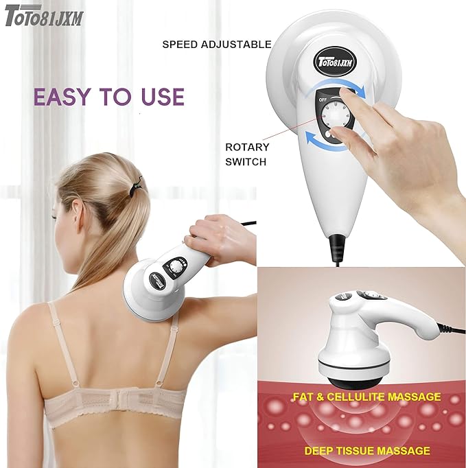 Cellulite Massager – Body Sculpting Machine with Lymphatic Drainage &amp Skin Tightening for Belly Butt Stomach Legs Arms Fat Lipo Roller Massager After Surgery Widearea &amp Adjustable Speed.