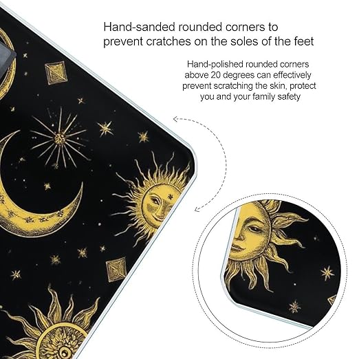 Men's Smart Scale for Body Weight Digital Bathroom Weighing Scale Automatic Switch Energy Saving Scale Sun Moon Star Gold Black