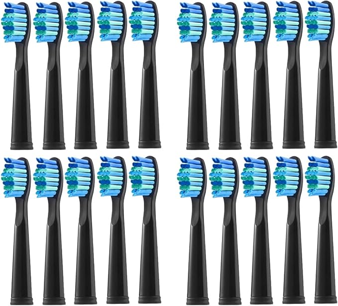 Replacement Toothbrush Head Bristle Brush Refill Compatibility for Refills FW-D1/FW-D3/FW-D7(20 PCS BK)