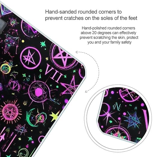 Energy Saving Scale Bathroom Weighing Scale Smart Scale for Body Weight Digital Witch Magic Sun Moon Star Alchemical Cosmic Signs Witchcraft