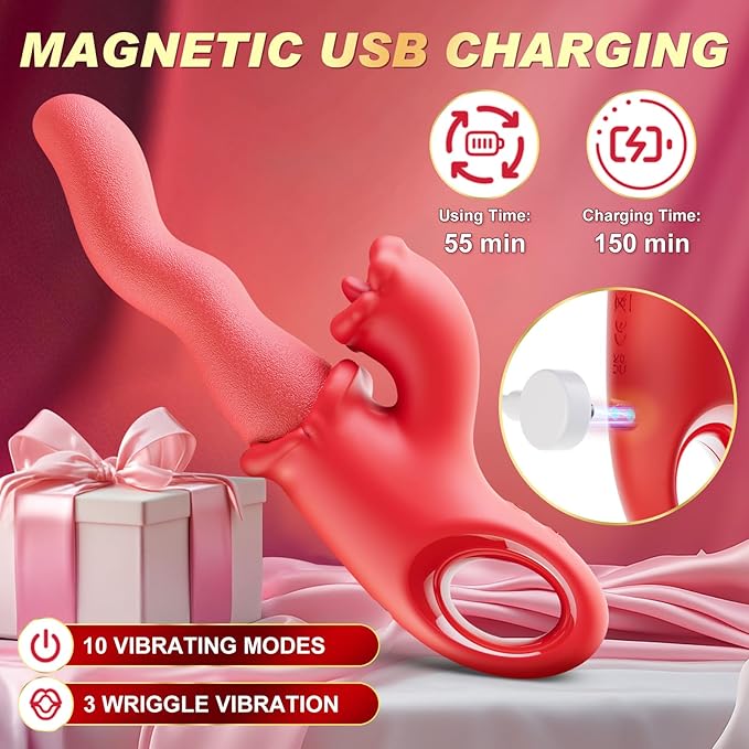 Portable Vibrating Massager -Clitioral Sucker Relaxes Muscles Viboators Toy 10 Modes Couples - for Body and Back Foot Silent Personal for Sports Massage Adult Tools Relaxation (Red1)