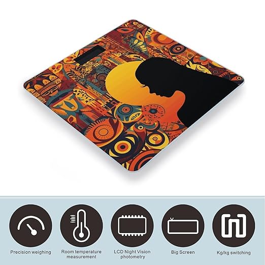 Colorful Girl Digital Bathroom Scale for Body Weight Weighing Scale with Backlit LCD Display High Precision Measurements &amp Measures Weight Up to 180kg