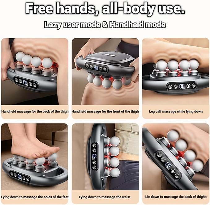 Relief Wave Pro 3 Deep Tissue Massage Gun with 16 Heads 30 Speed Levels Quiet Percussion Massager for Back Legs Waist Buttocks and Muscle Relief (White)