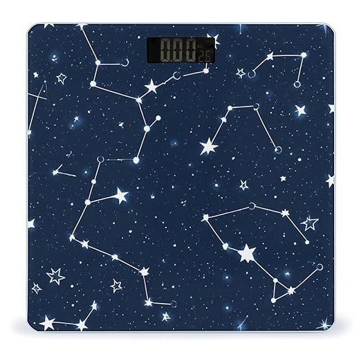 Smart Scale for Body Weight Digital Bathroom Weighing Scale Energy Saving Scale Constellation Galaxy Starry Night Stars Glow in The Dark Midnight