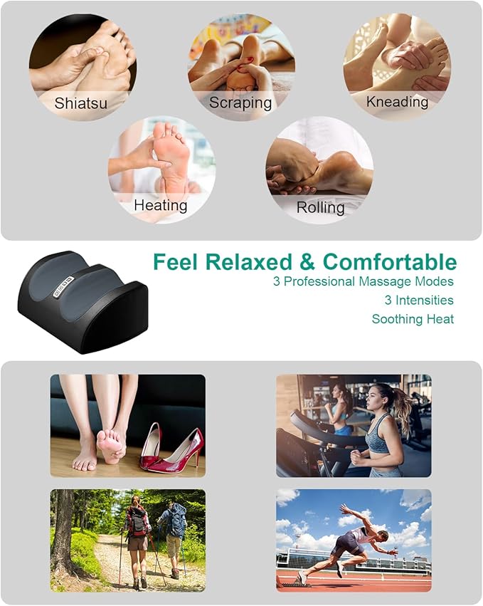 Shiatsu Foot Massager with Heat FSA Eligible HSA Foot Massager for Foot Massage and Calf Massage Foot and Calf Massager with Roller Gifts for Mom &amp Dad Valentines Day Gifts