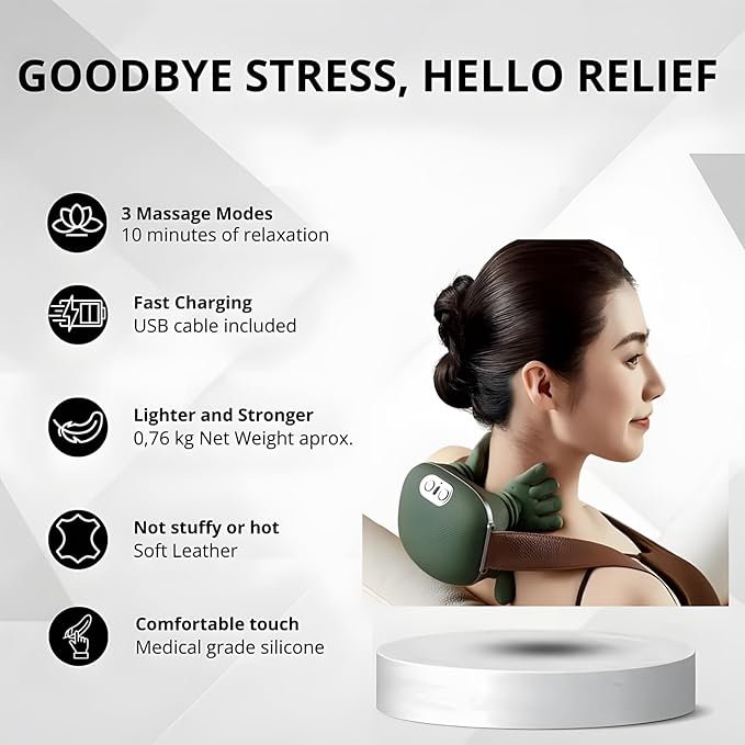 Neck Massager Neck Massager with Heat Shiatsu Neck and Back Massager with 4D Kneading Wireless Deep Tissue Massage for Shoulder and Cervical Pain Relief Muscle Relax (2PCS)