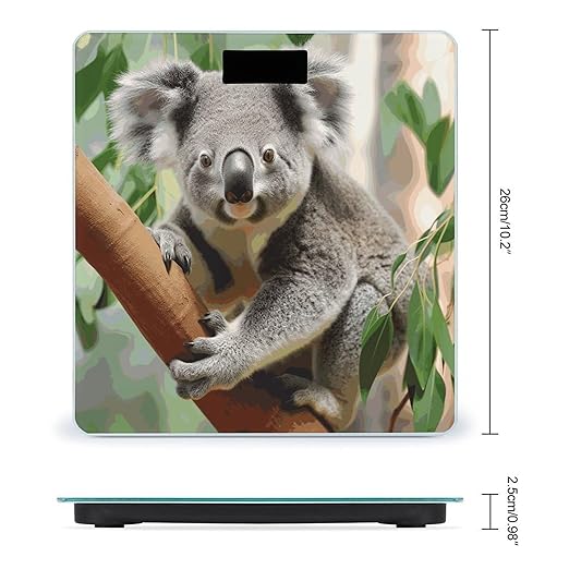 Cute Koala Scale for Body Weight Sturdy Tempered Glass Weighing Scales with LCD Display Accurate Digital Bathroom Scale Convenient Body Fat Smart Scales 400lb