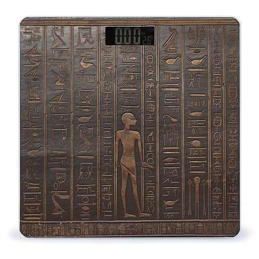 Ancient Egyptian Hieroglyph Scale for Body Weight Accurate Digital Bathroom Scale Toughened Glass High Precision Scales Smart Weight Scales with Large LCD Backlight Display Weighing Machine