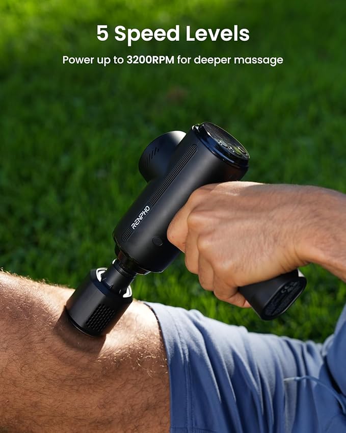RENPHO Active Thermacool 2 Massage Gun with Heat and Cold [2026 Upgraded] Percussion Deep Tissue Handheld Neck Massager FSA Approved Muscle Masajeador for Men Women Athletes HSA