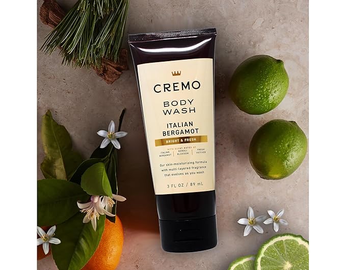 Cremo Moisturizing Body Wash Italian Bergamot Bright &amp Fresh Multi-Layered Fragrance 3 FL OZ (Pack of 4)