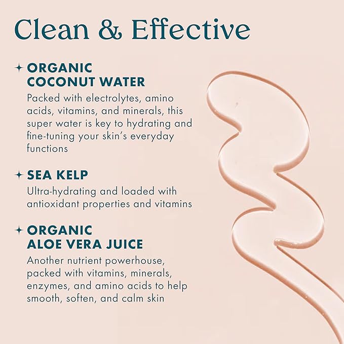 Kopari Jumbo Tahitian Vanilla Hydrating Body Wash | 25 oz Gel-Based Body Cleanser with Coconut Water Aloe &amp Sea Kelp | Rich Lather Signature Coconut Milk Scent