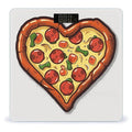 I Love Pizza HeartScale for Body Weight with LCD High Precision Weighing Scales Fashion Sturdy Tempered Glass Weight Scales Easy-to-Read Digital Bathroom Scale for Daily 400lb